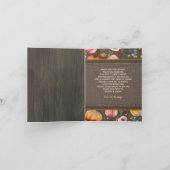 Baby shower Rustische Herfst Pumpkin Hartelijk dan Bedankkaart (Binnen)