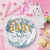 Baby shower Safari Animals Custom Papieren Bordje (Feest)