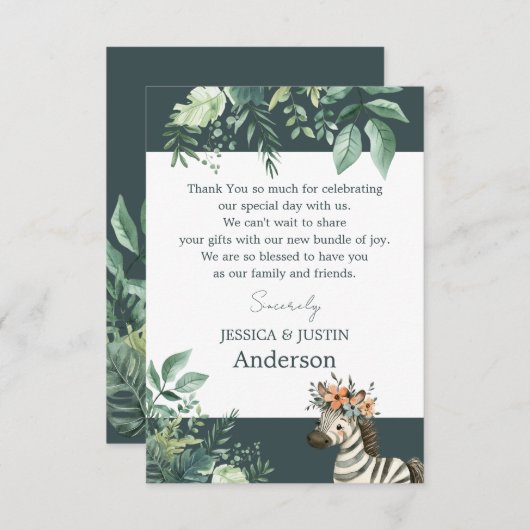 Baby shower Safari Bedankt (Voorkant / Achterkant)