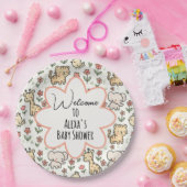 Baby shower Safari Dier met Bloemen Papieren Bordje (Feest)