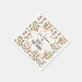 Baby shower Safari Dier met Bloemen Servet (Hoek)