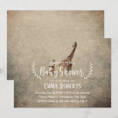 Baby shower  Safari Giraffe Kaart (Voorkant / Achterkant)