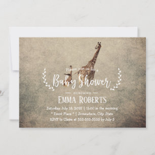 Baby shower  Safari Giraffe Kaart