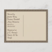 Baby shower Safari in Bruins Uitnodiging Briefkaart (Achterkant)