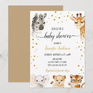 baby shower Safari Oerwoud Baby Animals Kaart