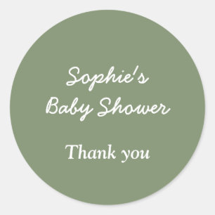 Baby shower Sage Green Dank u Sticker