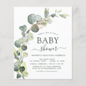 Baby shower Sage Groen Foto Groen Eucalyptus (Voorkant)