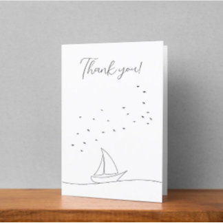 Baby shower Sailboat Beach Theme Dank u kaart