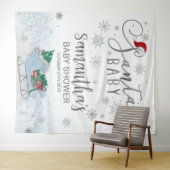 Baby shower Santa Baby Kerstjongen Wandkleed (In Situ (horizontaal))