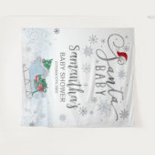 Baby shower Santa Baby Kerstjongen Wandkleed (Voorkant (horizontaal))