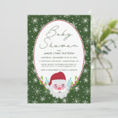 BABY SHOWER | Santa Claus Snowflake Pattern Kaart (Staand voorkant)