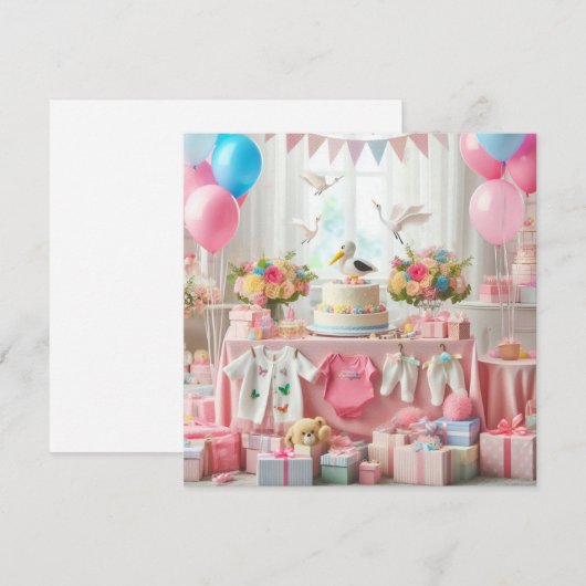 Baby shower save the date (Voorkant / Achterkant)