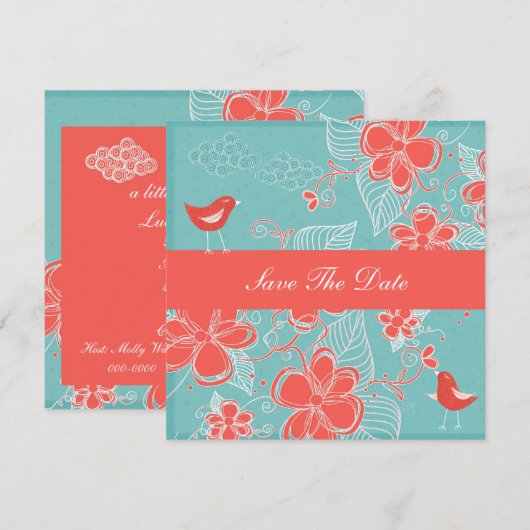 Baby Shower Save The Date (Voorkant / Achterkant)