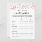 Baby shower Scattergories party game Kaart (Voorkant)