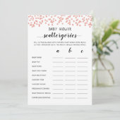 Baby shower Scattergories party game Kaart (Staand voorkant)