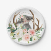 baby shower schattig bos, portierpapier bord (Voorkant)