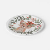 baby shower schattig bosgebied bord vossenpapier (Gekanteld)