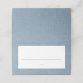 Baby shower schattig eenvoudig blauw chambray plaatskaartje (Buitenkant ongevouwen)