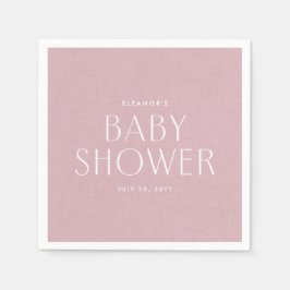 Baby shower schattig eenvoudig roze gepersonalisee servet