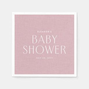 Baby shower schattig eenvoudig roze gepersonalisee servet