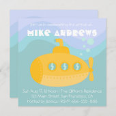 Baby Shower: Schattig geel onderzeewater Kaart (Voorkant / Achterkant)