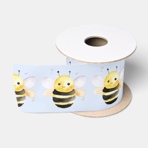 Baby shower, schattig waterverf bijenontwerp satijnen lint