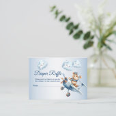 Baby shower Schattige Baby Beer Pilot Blue Airplan Informatiekaartje (Staand voorkant)