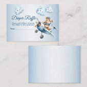 Baby shower Schattige Baby Beer Pilot Blue Airplan Informatiekaartje (Voorkant / Achterkant)