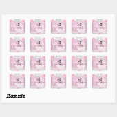  Baby shower Schattige Baby Meisje Roze Kant Vierkante Sticker (Vel)