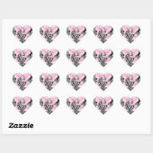 Baby shower Schattige Baby Meisje Roze Zebra Spots Hart Sticker (Vel)