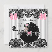 Baby shower Schattige Baby Meisje Roze Zebra Wit Z Kaart (Voorkant)