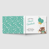 Baby shower Schattige Beer Groene Ballon Genderneu Gastenboek (Volledig)