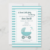 Baby shower schattige blauw kaart (Voorkant)