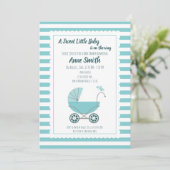 Baby shower schattige blauw kaart (Staand voorkant)