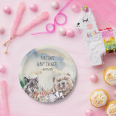 Baby shower Schattige bosdieren Waterverf Papieren Bordje (Feest)
