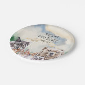 Baby shower Schattige bosdieren Waterverf Papieren Bordje (Gekanteld)
