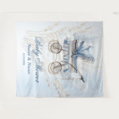 Baby shower Schattige Classic Baby kinderwagen Bla Wandkleed (Voorkant (horizontaal))