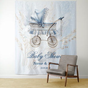 Baby shower Schattige Classic Baby kinderwagen Bla Wandkleed
