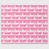 Baby shower schattige eend roze aangepaste verpakk cadeaupapier (Vlak)