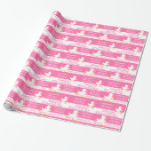Baby shower schattige eend roze aangepaste verpakk cadeaupapier (Uitgerold)