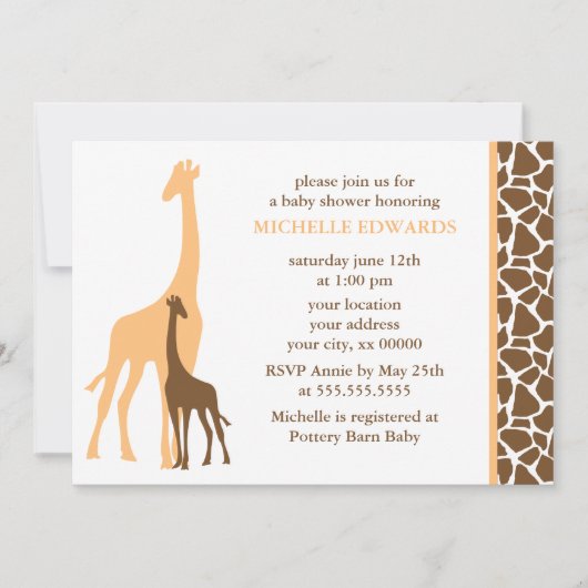 Baby shower schattige Giraffes Kaart (Voorkant)