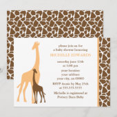 Baby shower schattige Giraffes Kaart (Voorkant / Achterkant)