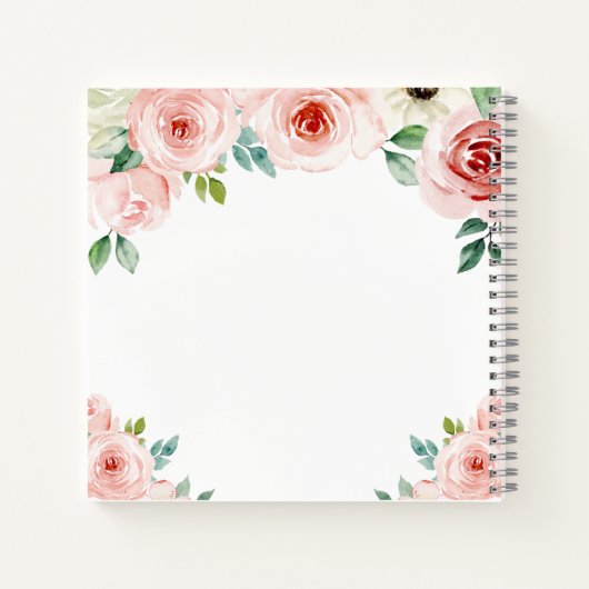 Baby shower Schattige Hippo Floral Gastenboek Notitieboek (Achterkant)