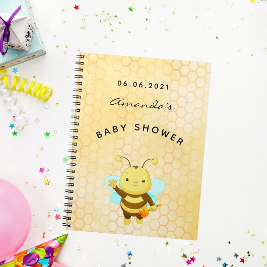 Baby shower schattige hommel voor honingraat uit h notitieboek
