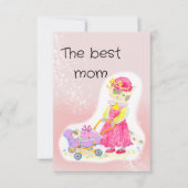 Baby shower, schattige kat en baby bedankkaart (Voorkant)