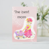 Baby shower, schattige kat en baby bedankkaart (Staand voorkant)