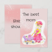 Baby shower, schattige kat en baby bedankkaart (Voorkant / Achterkant)