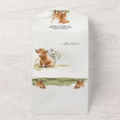 Baby shower schattige Koe All In One Uitnodiging (Buitenkant)