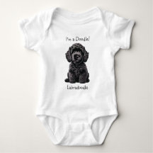 Baby shower Schattige Labradoodle Puppy - Ik ben e