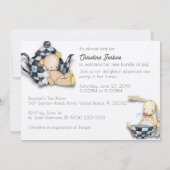 Baby shower schattige middag Tea Party Kaart (Achterkant)